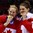 SOCHI, RUSSIA - FEBRUARY 20: Canada's Haley Irwin #21 and Rebeca Johnston #6 celebrating after a 3-2 OT win over the U.S. in the women's gold medal game at the Sochi 2014 Olympic Winter Games. (Photo by Jeff Vinnick/HHOF-IIHF Images)

